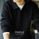 TRIPLE 毛衣 POLO精梳棉宽松慵懒套头针织衫 美式 复古男春薄款