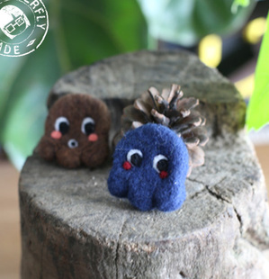 【森林与海】AFTERFLY原创萌软羊毛毡章鱼BOY毛绒胸针钥匙扣