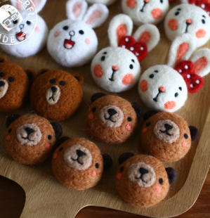 情侣款 新品 日系超萌波比熊胸针 森女 儿童节 手工羊毛毡