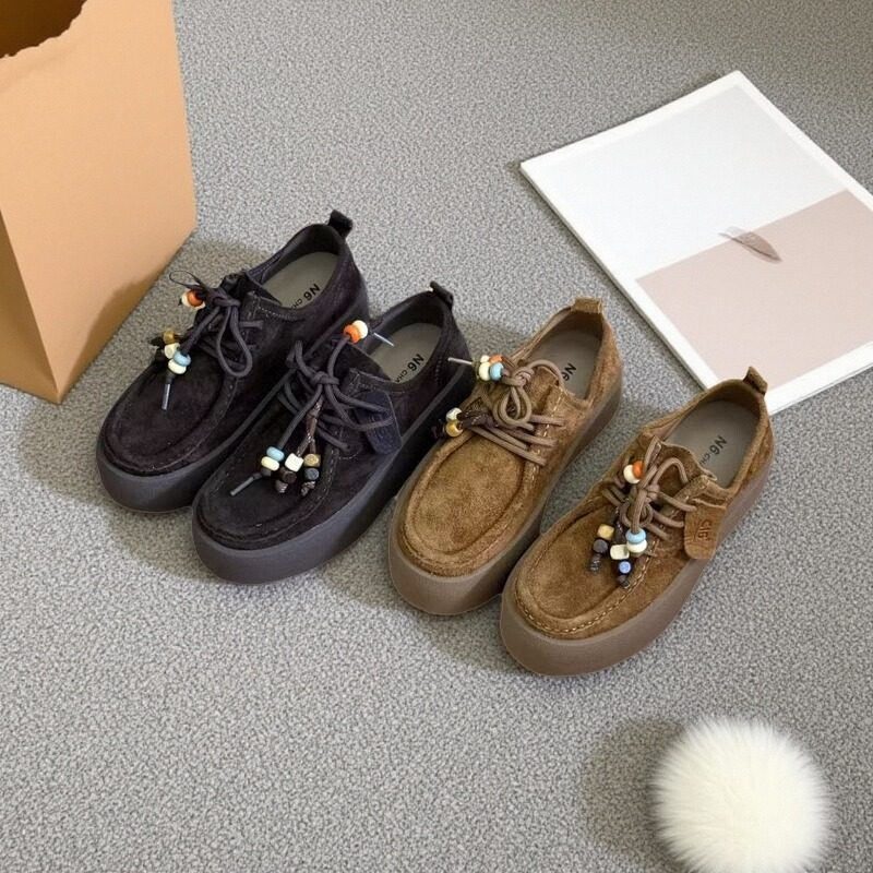 真皮头层牛皮透气休闲鞋厚底博肯小皮鞋通勤舒适复古百搭女士单鞋,女鞋,松糕（摇摇）鞋,淘宝优惠券,粉丝福利购,淘宝优惠卷