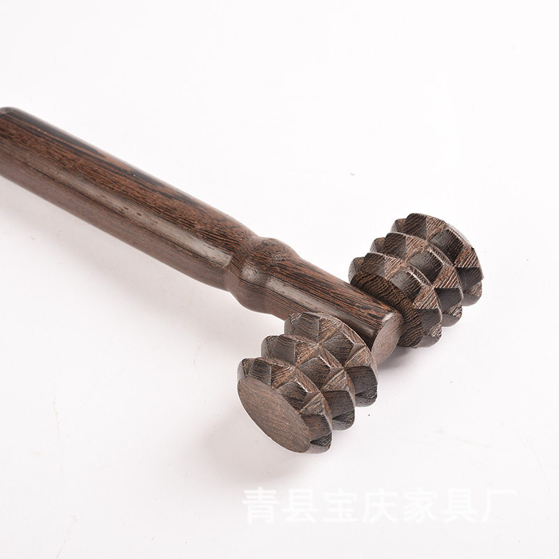 腿部背部用鸡翅木狼牙二轮滚轮按器木质按轮二滚轮