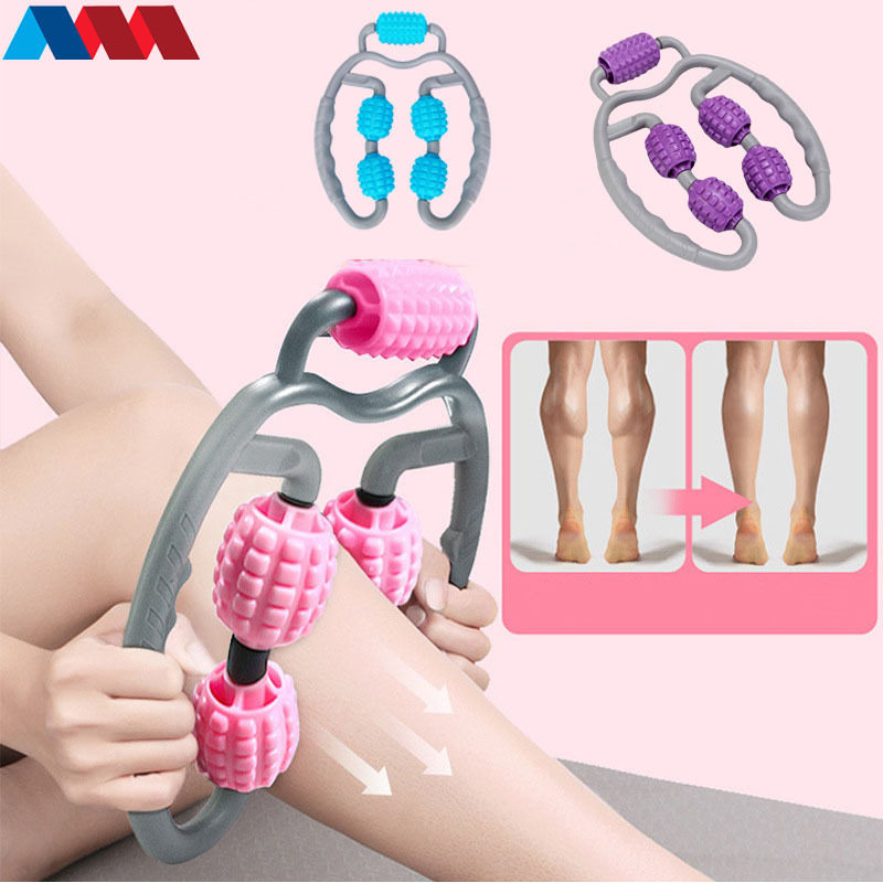 新款环形夹小腿部按美腿器手持肌肉消除放松器瑜伽滚轮健身器材