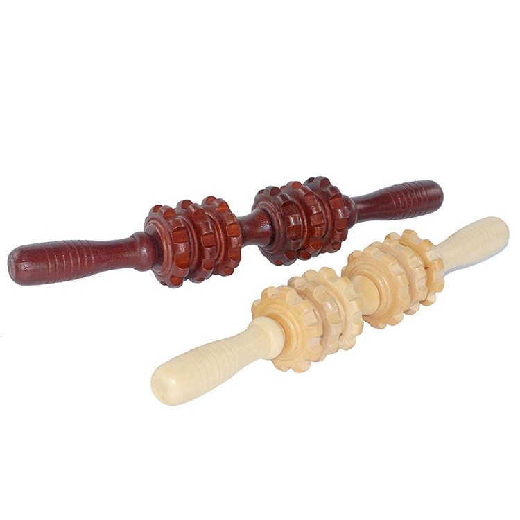 木质滚轮推背六轮按器腹部全身按轮家居用木质工艺