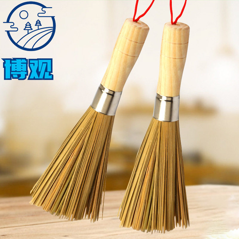 竹木长柄洗碗洗锅刷商用厨房清洁锅刷酒店饭店斜口竹锅刷老式炊帚