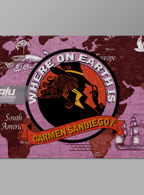 神偷卡门装饰画Carmen Sandiego壁画复古卡通动漫墙画原创挂画