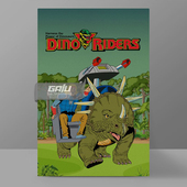 超霸恐龙装 Riders壁画原创设计墙画高清收藏挂画 饰画复古Dino