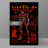 EVA二号机装 饰画明日香壁画新世纪福音战士墙画2号机原创收藏挂画