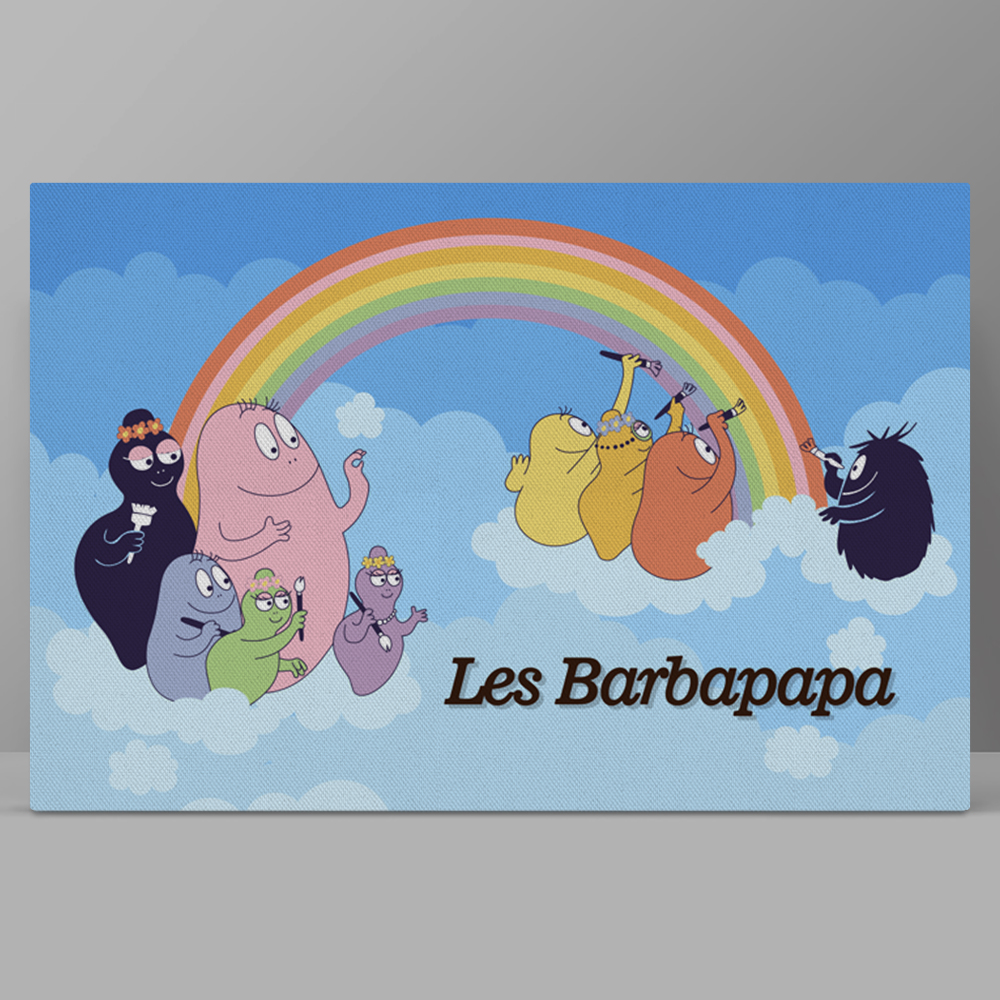 巴巴爸爸装饰画奇妙家庭变形豆les barbapapa怀旧80后卡通挂画