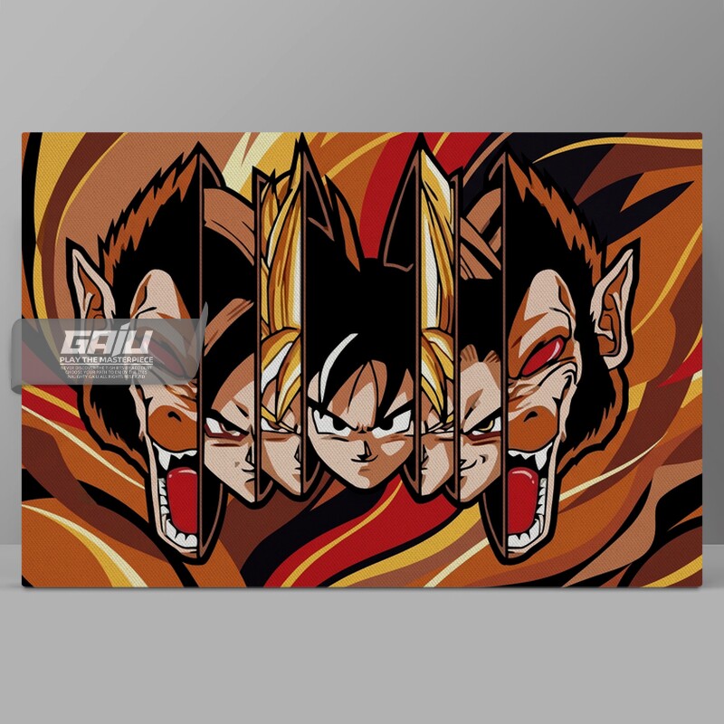 七龙珠孙悟空巨猿超级赛亚人装饰画动漫同人二创潮牌原创帆布挂画