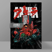 阿基拉装 饰画Akira壁画复古动漫光明战士墙画原创高清收藏挂画