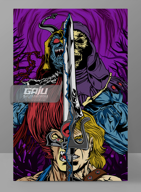 希曼霹雳猫装饰画Heman墙画Thundercats壁画卡通原创高清收藏挂画