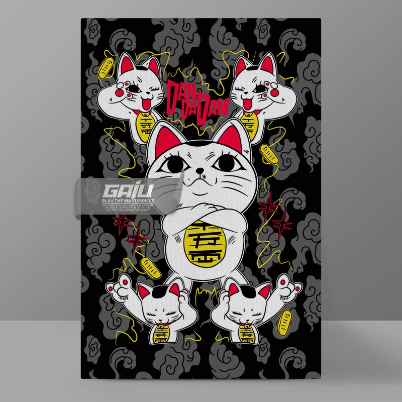 高速婆婆招财猫装饰画当哒当壁画胆大党墙画DanDaDan原创高清挂画