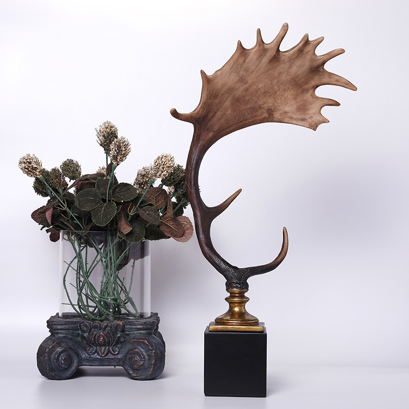 麋鹿驼鹿鹿角摆件北欧风格红酒架 客厅酒吧样板房餐厅装饰工艺品