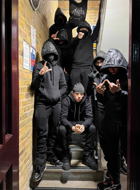 Synaworld Drill风美式街头嘻哈连帽加绒卫衣男潮牌宽松运动套装