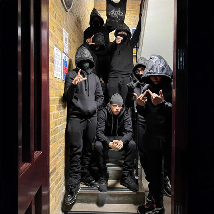 Synaworld Drill风美式街头嘻哈连帽加绒卫衣男潮牌宽松运动套装