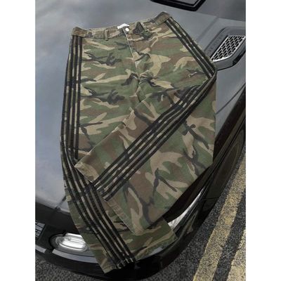 欧美迷彩条纹工装休闲裤25直筒阔腿长裤Camouflage striped pants