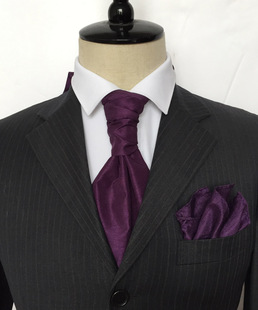 礼服领带领巾 紫色宽领带 男士 023 婚庆领结马夹领带 马甲西装