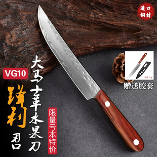 67层锻打大马士革钢水果刀超锋利切肉切菜瓜果剔骨刀家用牛排料理