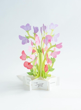 日本greetinglife创意立体花卉贺卡高级感生日祝福卡片送老师感恩