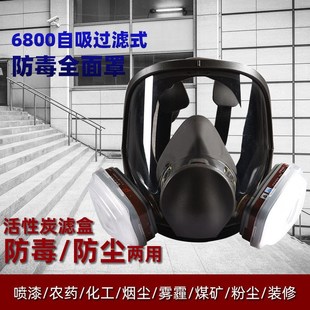 防甲醛打农药 6800防毒面具全面罩化工喷漆 全脸防护防尘面罩
