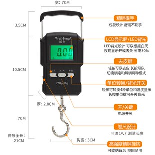 快递称挂钩拉力挂称75kg 手提电子秤弹簧家用小秤高精度小型便携式