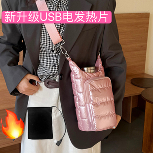 冬季 备女多功能小挎包水杯防寒羽绒棉保暖套 去哈尔滨旅行非备装