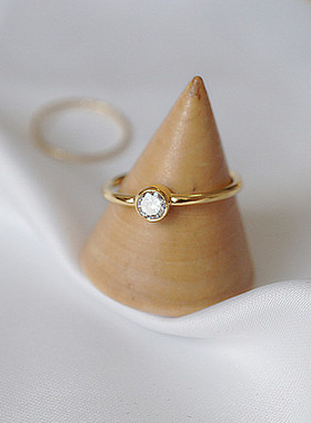 经典款包金锆石闪钻不掉色戒指环