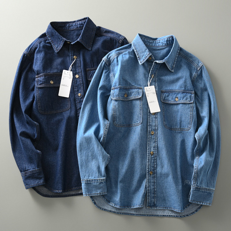 硬汉腔调全棉水洗外贸男士美式复古工装牛仔衬衫宽松叠穿衬衣外套,男装,衬衫,淘宝优惠券,粉丝福利购,淘宝优惠卷