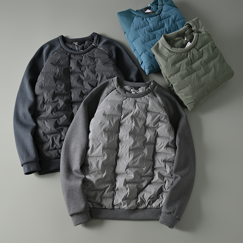 压胶绗缝C棉保暖加厚卫衣