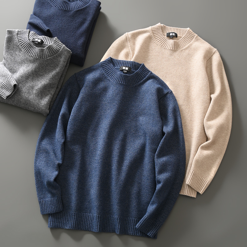 休闲圆领百搭毛衣套头羊毛针织衫