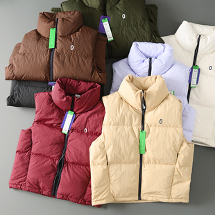 外贸尾单男女情侣款 90绒户外机能防风保暖立领加厚面包羽绒服马甲