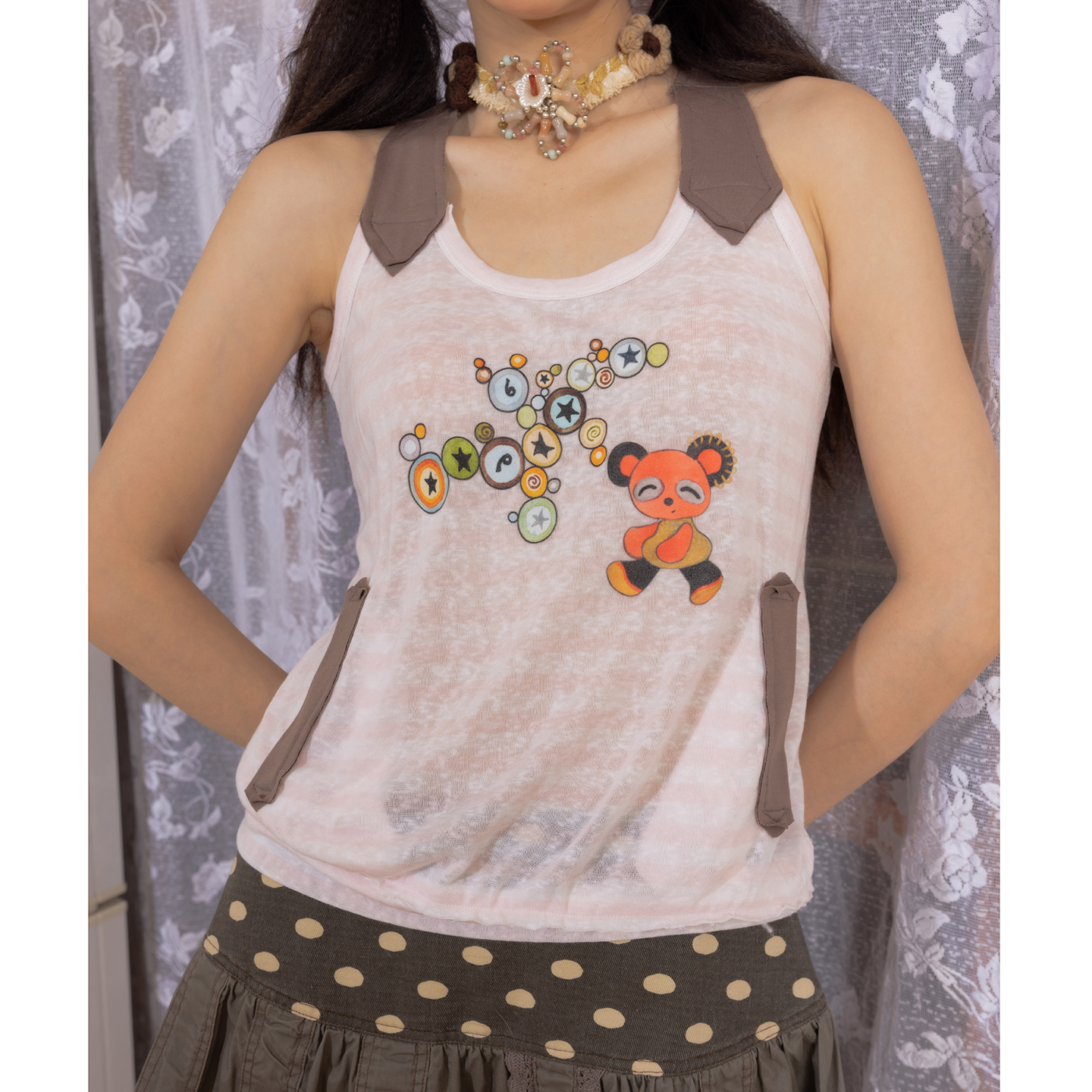 Retirement Paradise leele*万万 虫星乐园堆堆撞色背心