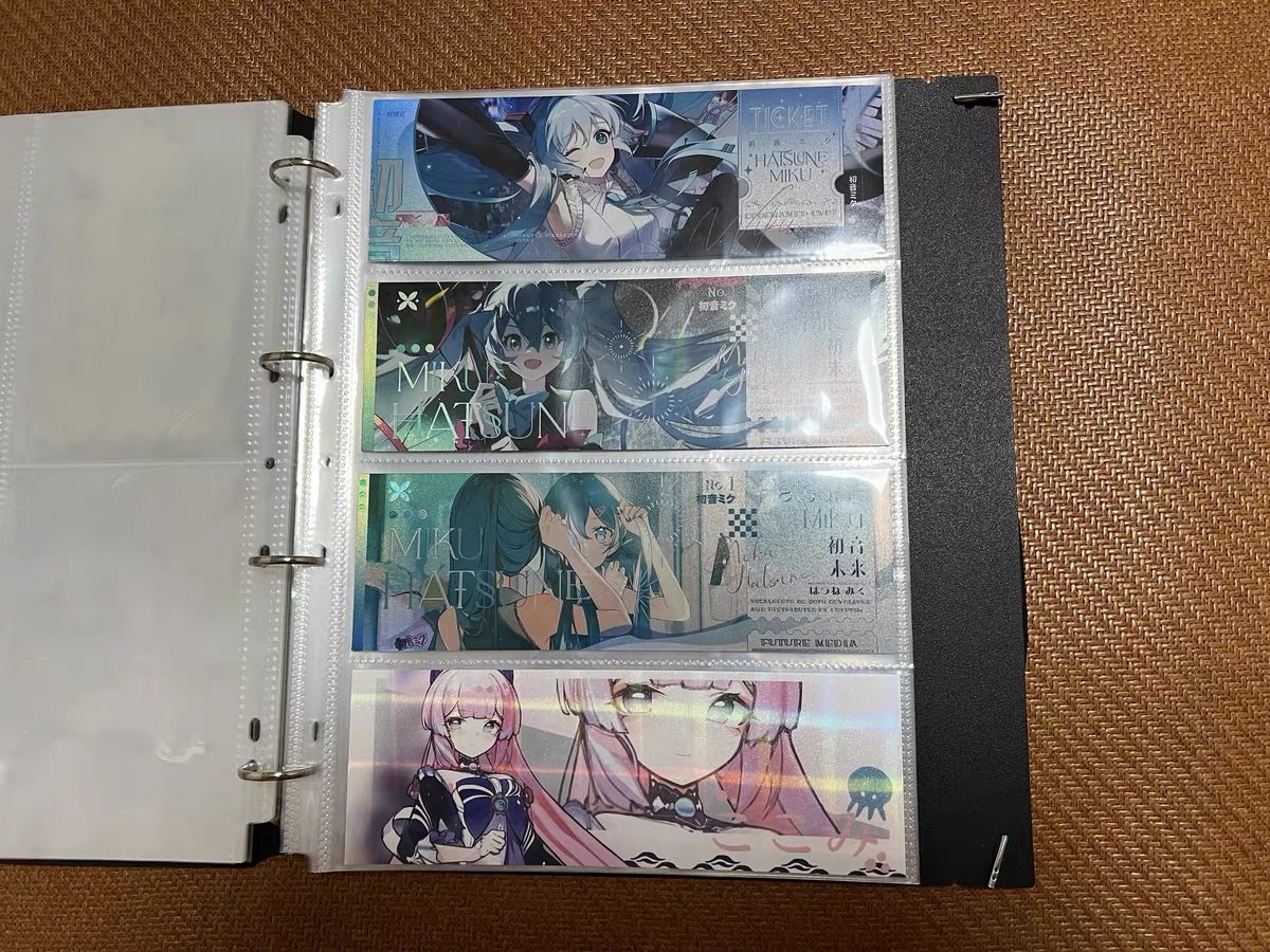 A4内页横4格镭射票九宫格二次元风明信片收纳册追星票夹活页卡册