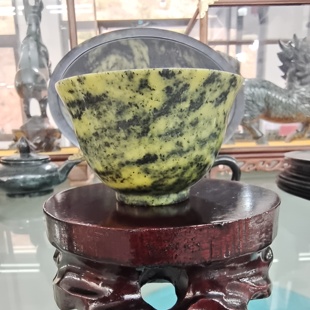 藏玉药王石茶杯保健养生送礼佳品甘肃酒泉夜光杯西藏酥油茶碗主人