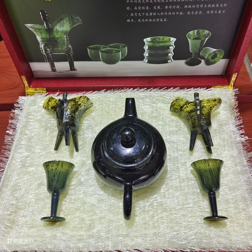 酒泉夜光杯酒杯甘肃特产鸳鸯玉仿古爵杯伴手礼敦煌旅游纪念品精品
