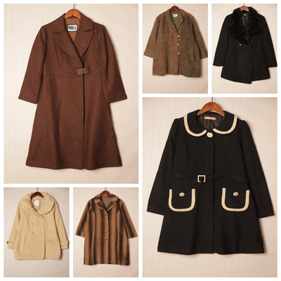 日制文艺女青年毛呢大衣多色