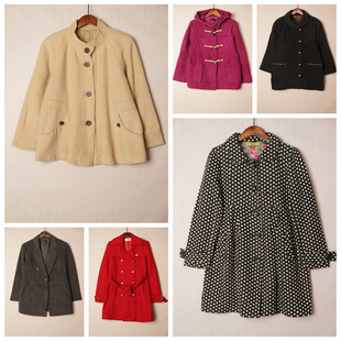 秋冬Vintage复古知性淑女纯色单双排扣中长款 D63 大衣