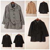 秋冬Vintage复古知性淑女纯色单双排扣中长款 大衣 D48