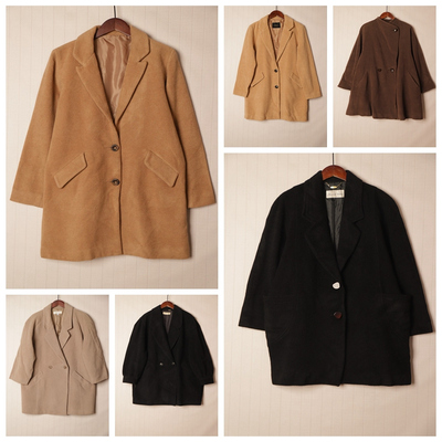 知性淑女纯色单双排扣中长大衣