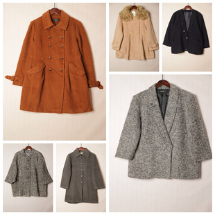 秋冬Vintage复古知性淑女纯色单双排扣中长款 D60 大衣