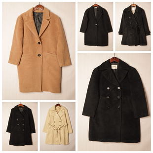 秋冬Vintage复古知性淑女纯色单双排扣中长款 D58 大衣