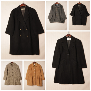 秋冬Vintage复古知性淑女纯色单双排扣中长款 D61 大衣