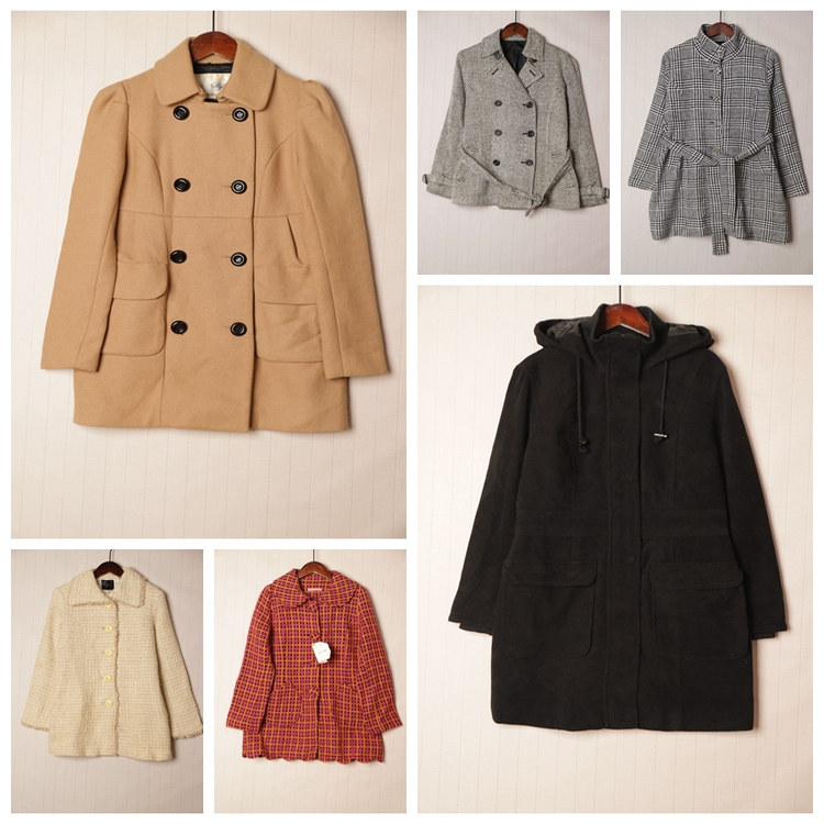 秋冬Vintage复古知性淑女纯色单双排扣中长款大衣  D49