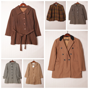 D20 多色 秋冬Vintage复古日制羊毛中长女款 大衣文艺范