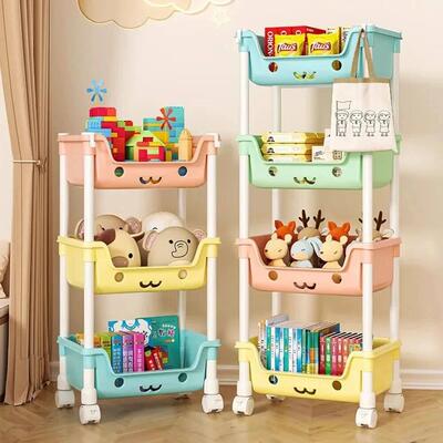 Toy Storage Trolley Bookshelf Snack Rack For Children Storag