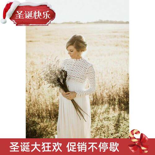 Women's lace stitching linen pregnant woman fluttering