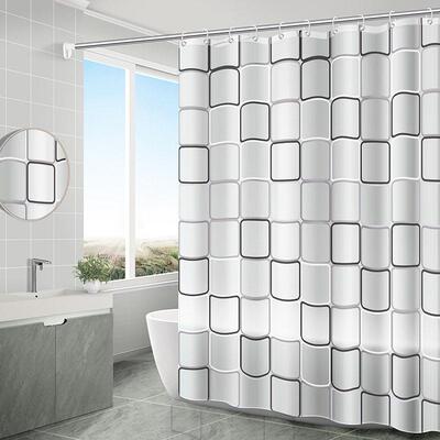 The bathroom shower curtain checkered PEVA Environmental