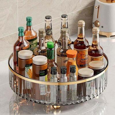 Light luxury rotating storage rack kitchen旋转式厨房储物架