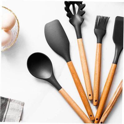 Silicone spatula cooking spoon set, non-stick spatula