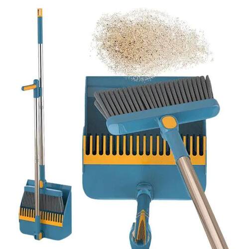 Folding 180 degree Broom And Dustpan Set Stand Up Cleaning T